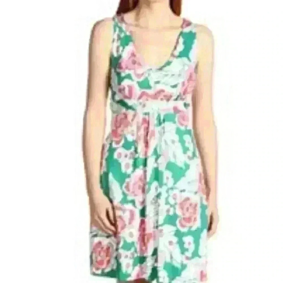 Lilly Pulitzer Sz.Small sleeveless silk floral midi dress EUC.Lightweight summer - Picture 2 of 6